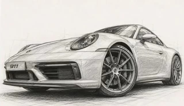 Porsche 911 — рисунок