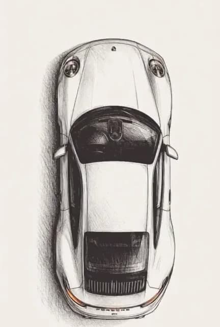 Porsche 911 — рисунок сверху